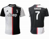 2019-2020 Juventus Thailand version #7 RONALDO white black soccer jersey home