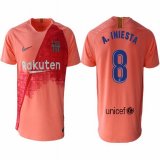 2018-2019 Barcelona Thailand version #8 A.INIESTA pink soccer jersey away