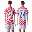 2016 Croatia team BADELJ #24 white red soccer jersey home