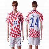 2016 Croatia team BADELJ #24 white red soccer jersey home