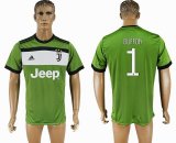 2017-23018 Juventus club #1 BUFFON thailand version green soccer jerseys away