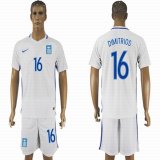 2016-2017 Greece team DIMITRIOS #16 white soccer jersey home