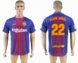 2017-2018 Barcelona club thailand version #22 ALEIX VIDAL blue red soccer jersey home