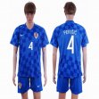 2016 Croatia team PERISIC #4 blue soccer jersey away