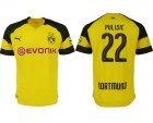 2018-2019 Dortmund thailand version #22 PULISIC yellow soccer jersey home