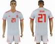2018 World cup Spain team #21 SILVA white soccer jersey away