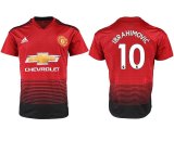 2018-2019 Manchester United thailand version #10 IBRAHIMOVIC red soccer jersey home