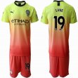 2019-2020 Manchester City club #19 SANE orange yellow soccer jersey away
