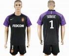 2017-2018 Monaco #1 SUBASIC black goalkeeper soccer jersey