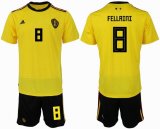 2018 World cup Belgium #8 FELLAINI yellow soccer jersey away