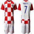 2020 European Cup Croatia Team #7 RAKITIC white red soccer jersey home