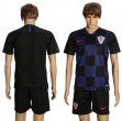 2018 World Cup Croatia team blue black soccer jersey away