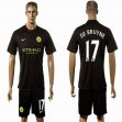 2016-2017 Manchester City club DE BRUYNE #17 black soccer jersey away