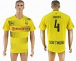 2017-2018 Dortmund thailand version #4 SUBOTIC yellow soccer jersey home