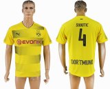 2017-2018 Dortmund thailand version #4 SUBOTIC yellow soccer jersey home