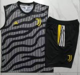 2023-2024 Juventus gray black soccer vest uniforms D905