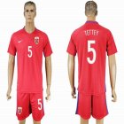 2016-2017 Norway team TETTEY #5 red soccer jerseys home