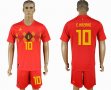 2018 World cup Belgium #10 E.HAZARD red soccer uniforms home