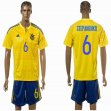 2016 Ukraine national team STEPANENKO #6 yellow soccer jersey home