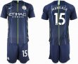 2018-2019 Manchester City club #15 MANGALA blue soccer jersey away