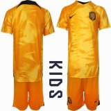 2022 World Cup Netherlands team orange kid soccer jersey home