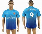 2017-2018 Arsenal club #9 LACZETTE Thailand version skyblue soccer jersey away