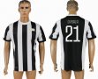 2017-2018 Juventus #21 DYBALA Thailand version white black soccer jersey