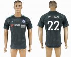 2017-2017 Chelsea #22 WILLIAN thailand version black soccer jersey away