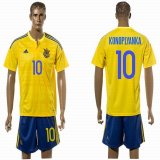 2016 Ukraine national team KONOPLYANKA #10 yellow soccer jersey home