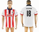 2017-2018 Guadalajara #18 CALDERON Thailand version white red soccer jersey home