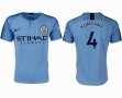 2018-2019 Manchester City club thailand version #4 KOMPANY skyblue soccer jerseys home