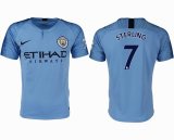 2018-2019 Manchester City club thailand version #7 STERLING skyblue soccer jerseys home