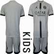 2022-2023 Paris Saint-Germain club gray kid soccer jerseys second away