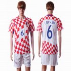 2016 Croatia team LOVREN #6 white red soccer jersey home