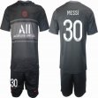 2021-2022 Paris Saint-Germain club #30 MESSI black soccer jersey second away