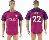 2017-2018 Manchester City #22 MENDY thailand version purple soccer jersey away