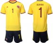 2022 World Cup Colombia team #1 OSPINA yellow black soccer jersey home