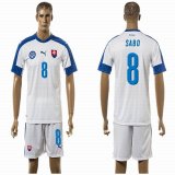 2015-2016 Slovakia team SABO #8 soccer jersey white home