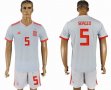 2018 World cup Spain team #5 SERGIO white soccer jersey away