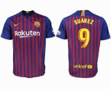 2018-2019 Barcelona thailand version #9 SUAREZ red blue soccer jersey home