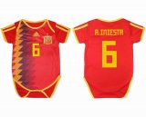 2018 World cup Espana #6 A.INIESTA red soccer baby clothes home