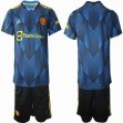2021-2022 Manchester United club blue soccer jersey second away