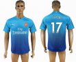 2017-2018 Arsenal club #17 IWOBI Thailand version skyblue soccer jersey away