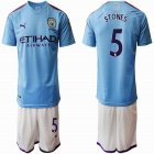 2019-2020 Manchester City club #5 STONES black soccer jersey away