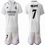 2022-2023 Real Madrid club #7 MBAPPE white soccer jersey home