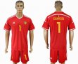 2018 World cup Belgium #1 COURTOIS red soccer jersey home