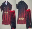 2023-2024 AC Milan club red black kid soccer jersey home