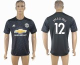 2017-2018 Manchester united #12 SMALLING thailand version black soccer jersey away