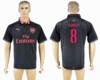 2017-2018 Arsenal #8 RAMSEY Europa league Thailand version black gray soccer jersey away