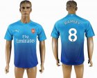 2017-2018 Arsenal club #8 RAMSEY Thailand version skyblue soccer jersey away